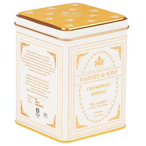 Harney & Sons Chamomile Herbal Tea, Classic Tin, 20 Sachets, white - Image 2