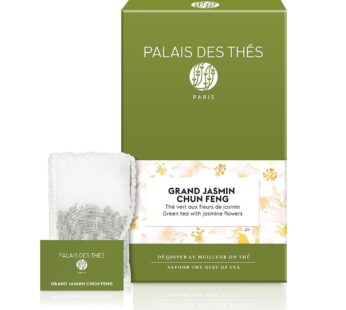 Palais des Th?s – Grand Jasmine Chung Feng – Fine Premium Gourmet Vegan Green Tea – 20 Count Biodegradable Tea Bags Box