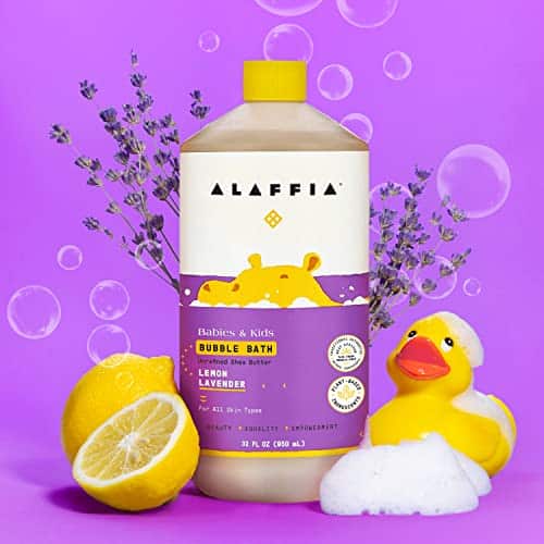 Alaffia Babies and Kids Bubble Bath, Gentle Baby Essentials for Delicate Skin, Cleansing & Calming Bubbles, Plant Based Formula, Vegan, Lemon Lavender, 32 Fl Oz - Image 7