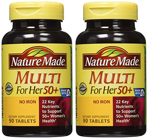 Nature Made Multi For Her 50+ Vitamin & Mineral Tabs, 90 ct (Pack of 2) (Packaging May Vary) - Image 2