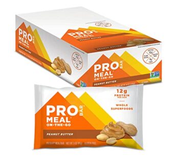 PROBAR – Meal Bar, Peanut Butter, Non-GMO, Gluten-Free, Healthy, Plant-Based Whole Food Ingredients, Natural Energy, 3 Ounce (Pack of 12)