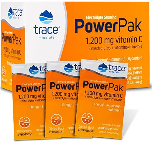 Electrolyte Stamina Power Pak Orange Blast Trace Minerals 0.17oz(4.8g) each 30 Packet.