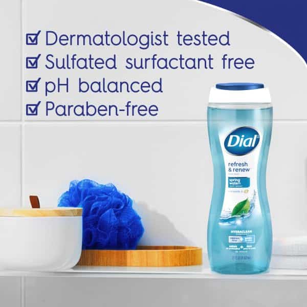Dial Body Wash, Refresh & Renew Spring Water, 16 fl oz, Pack of 6 - Image 6