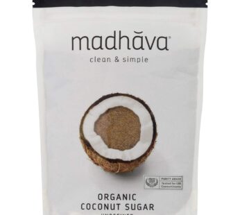 MADHAVA Organic Raw Coconut Sugar (16 oz, Pack of 6), Natural Sweetener, White Sugar Alternative for Baking and Cooking, Clean Coffee & Tea Sweetener, Vegan, Organic and Non-GMO