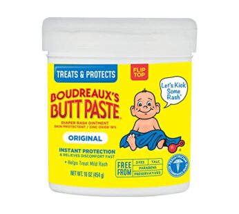 Boudreaux’s Butt Paste Original Diaper Rash Cream, Ointment for Baby, 16 oz Flip-Top Jar