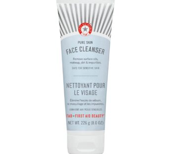 First Aid Beauty Pure Skin Face Cleanser, Sensitive Skin Cream Cleanser with Antioxidant Booster, 8 oz.