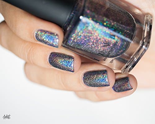 ILNP Maiden Lane - Charcoal Grey Ultra Holographic Nail Polish - Image 4