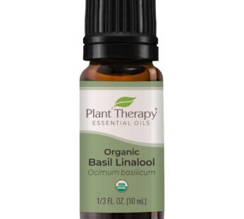 Plant Therapy USDA Certified Organic Basil Linalool Essential Oil 10 mL (1/3 oz) 100% Pure, Therapeutic Grade