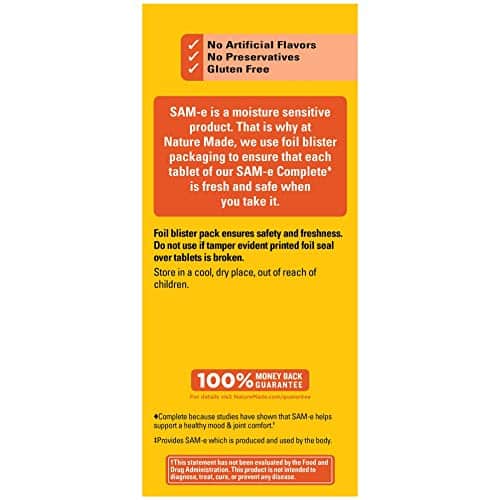 Nature Made SAM-e 200 mg Complete, Dietary Supplement for Mood Support, 60 Tablets, 30 Day Supply - Image 9