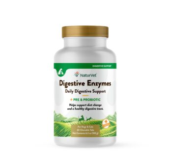 NaturVet ? Digestive Enzymes – Plus Probiotics & Prebiotics ? Helps Support Diet Change & A Healthy Digestive Tract ? for Dogs & Cats (Chewable Tablets, 60 Count)