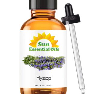 Sun Essential Oils 2oz – Hyssop Essential Oil – 2 Fluid Ounces – Pure Hyssop Oil – Aromatherapy Oils