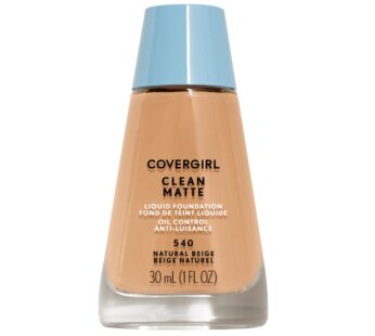 COVERGIRL Clean Matte Liquid Foundation, 540 Natural Beige, 1 oz (Pack of 1)