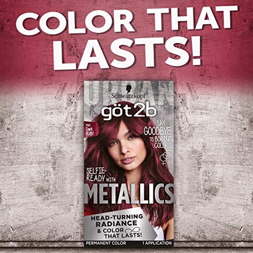 Schwarzkopf Got2b Metallics Permanent Hair Color, M68 Dark Ruby - Image 5
