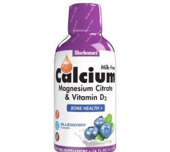 Bluebonnet Nutrition Liquid Calcium Citrate Magnesium Citrate, Vitamin D3, Bone Health, Gluten Free, Soy free, milk free, kosher,32 Servings, Blueberry Flavor, 16 Fl Oz (Pack of 1)
