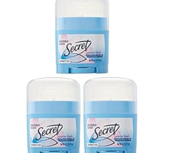 Secret Invisible Solid Antiperspirant and Deodorant, Powder Fresh, 0.5 Ounce Travel Size (Pack of 3)