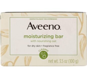 Aveeno Gentle Moisturizing Bar Facial Cleanser with Nourishing Oat for Dry Skin, Fragrance-free, Dye-Free, & Soap-Free, 3.5 oz (Pack of 6)