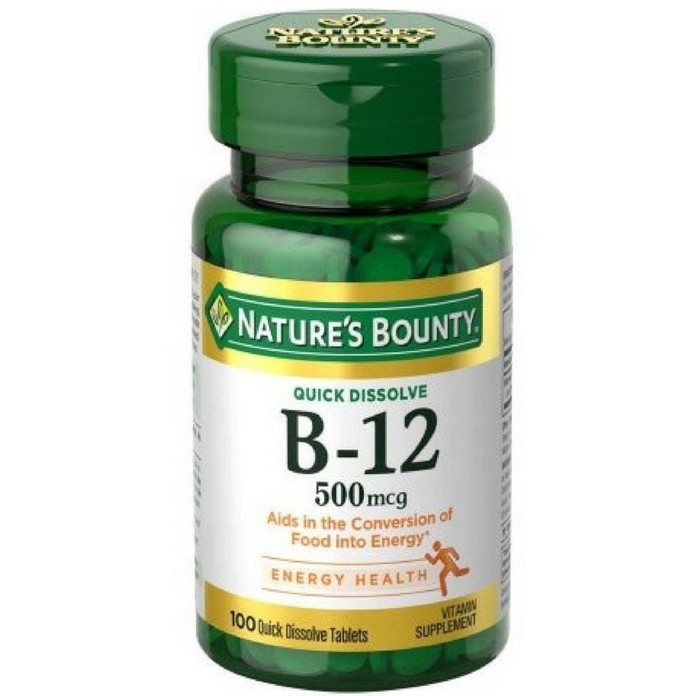 Nature?s Bounty Vitamin B-12 500 mcg, 100 Count (Pack of 2)