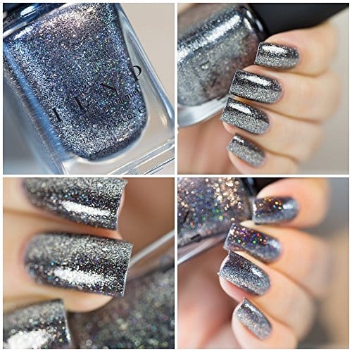 ILNP Private Reserve - Black Holographic Metallic Nail Polish - Image 9