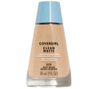 COVERGIRL Clean Matte Liquid Foundation Buff Beige 525, 1 oz (packaging may vary)
