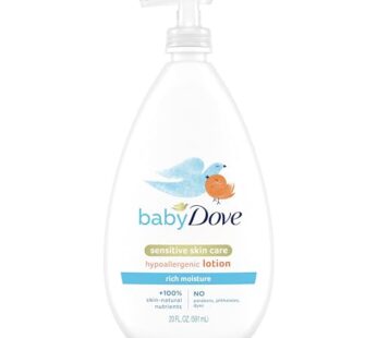 Baby Dove Sensitive Skin Care Body Lotion For Delicate Baby Skin Rich Moisture With 24-Hour Moisturizer, 20 fl oz (Package May Vary)