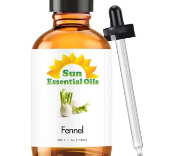 Sun Essential Oils 4oz – Fennel Essential Oil – 4 Fluid Ounces – Fennel Oil – Aromatherapy Oils
