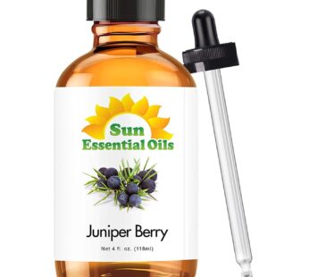 Sun Essential Oils 4oz – Juniper Berry Essential Oil – 4 Fluid Ounces – Juniper Berry Oil – Aromatherapy Oils – Juniper Berry Candle Oil
