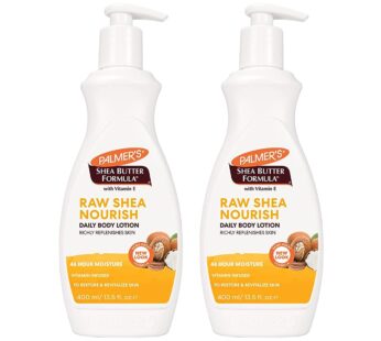 Palmer’s Shea Formula Raw Shea Body Lotion, Pump, 13.5 Fl Oz (Pack of 2) – Packaging May Vary