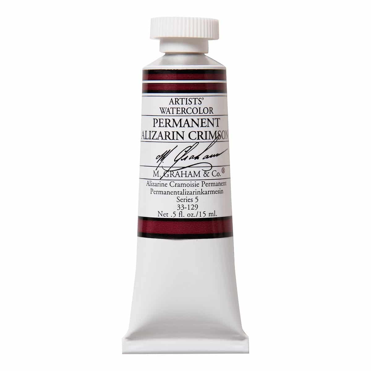 M. Graham 1/2-Ounce Tube Watercolor Paint, Permanent Alizarin Crimson