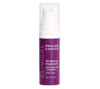 Paula’s Choice CLINICAL 1% Retinol Treatment Cream with Peptides, Vitamin C & Licorice Extract, Anti-Aging & Wrinkles, Travel Size. PACKAGING MAY VARY.