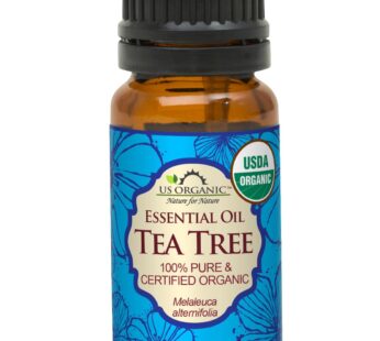 US Organic 100% Pure Tea Tree Essential Oil – USDA Certified Organic, Steam Distilled, Sourced from South Africa, Undiluted, Non-GMO (10 ml (Pack of 1))