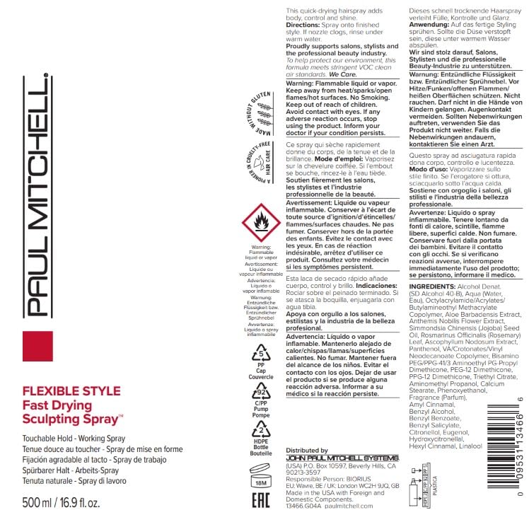Paul Mitchell Fast Drying Sculpting Spray, Medium Hold, Touchable Finish, For All Hair Types, 16.9 fl. oz. - Image 7