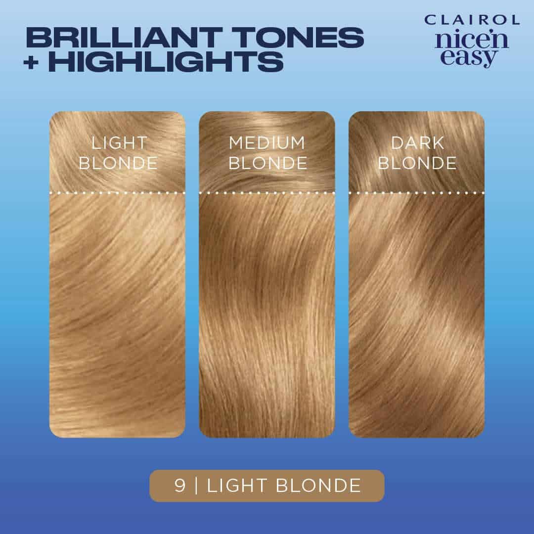 Clairol Nice'n Easy Permanent Hair Dye, 9 Light Blonde Hair Color, Pack of 3 - Image 5