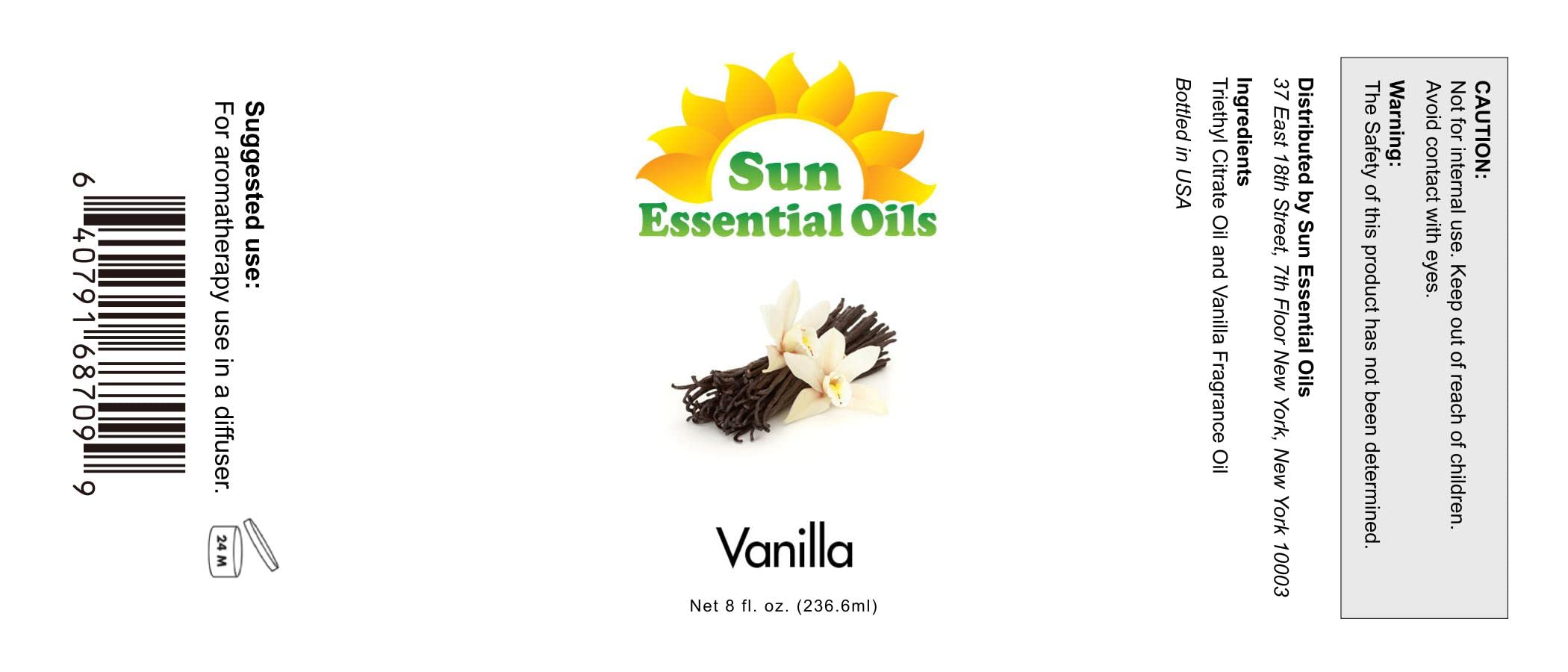 Sun Essential Oils 8oz - Vanilla Essential Oil - 8 Fluid Ounces - Vanilla Oil - Aromatherapy Diffuser Oils Vanilla - Aromatherapy Oils - Image 2