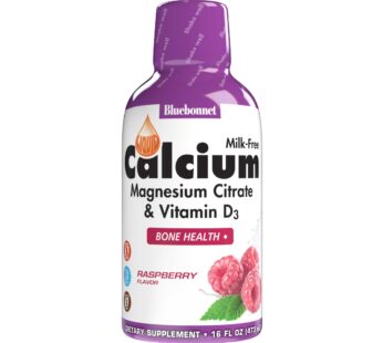 Bluebonnet Bluebonnet Nutrition Liquid Calcium Citrate Magnesium Citrate, Vitamin D3, Bone Health, Gluten Free, Soy free, milk free, kosher, 32 Servings, Raspberry Flavor, 16 Fl Oz (Pack of 1)