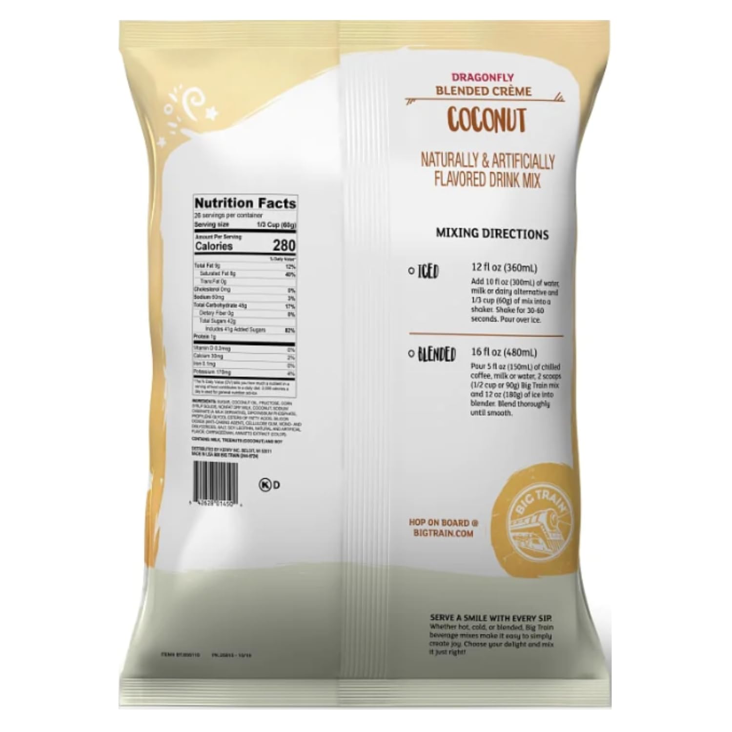 Big Train Dragonfly Coconut Blended Cr?me Beverage Mix, 3.5 Pound (Pack of 1) - Image 7