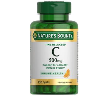 Nature’s Bounty Time Released Vitamin C, Immune Support, Vitamin Supplement, 500mg, 100 Capsules