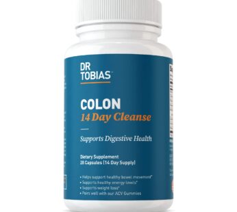 Dr. Tobias Colon 14 Day Cleanse, Advanced Gut Cleanse Detox for Women & Men with Cascara Sagrada, Psyllium Husk & Senna Leaf, Non-GMO Colon Cleanse, 28 Capsules 1-2 Daily
