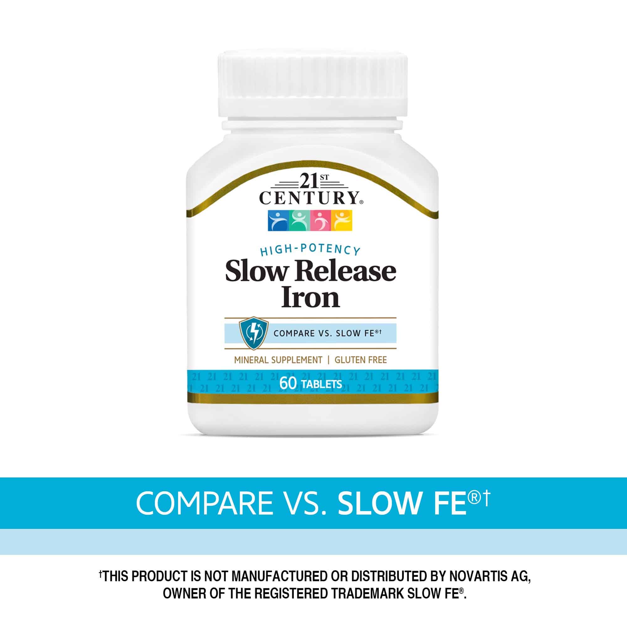 21st Century Slow Release Iron Tablets, 60 Count (Pack of 3) - Image 2