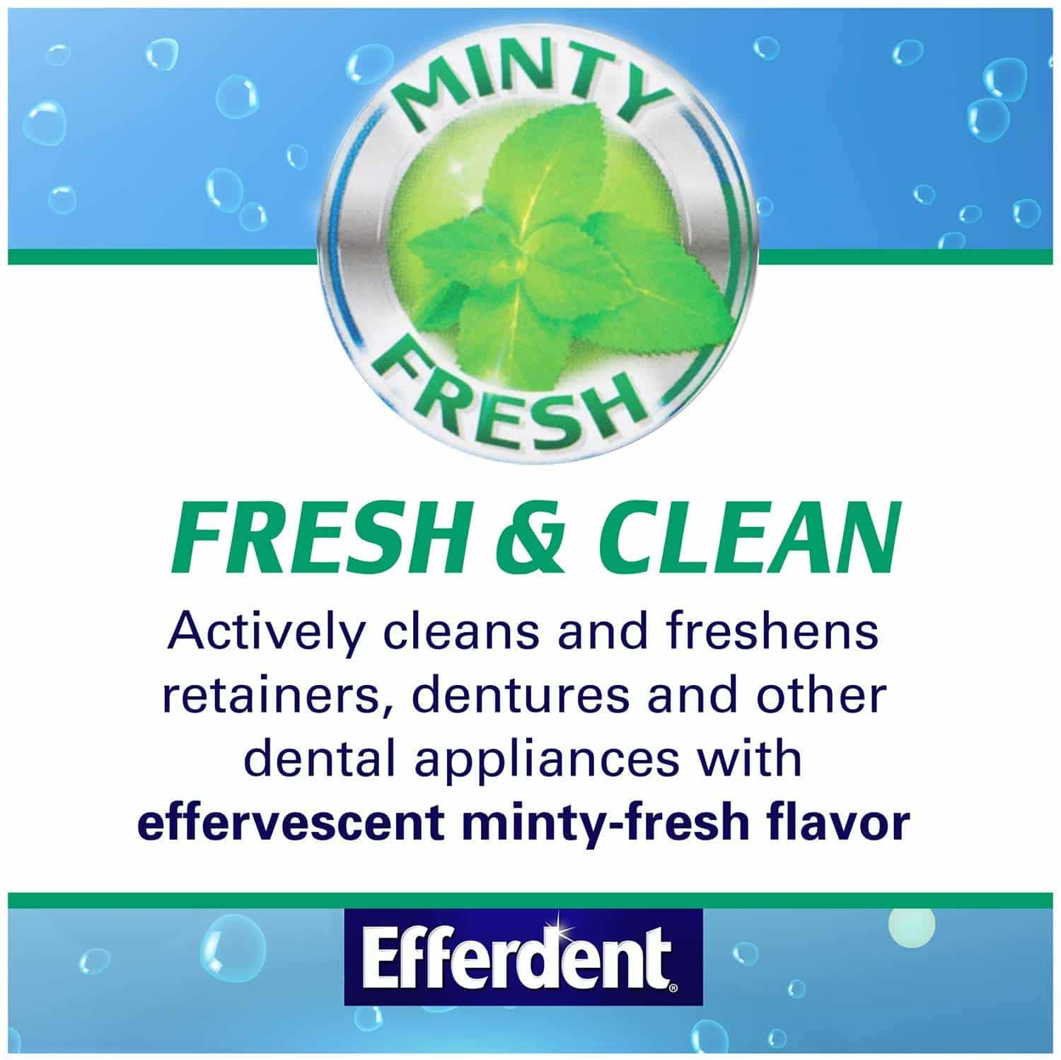 Efferdent Plus Mint Anti-Bacterial Denture Cleanser | 90 Tablets - Image 2