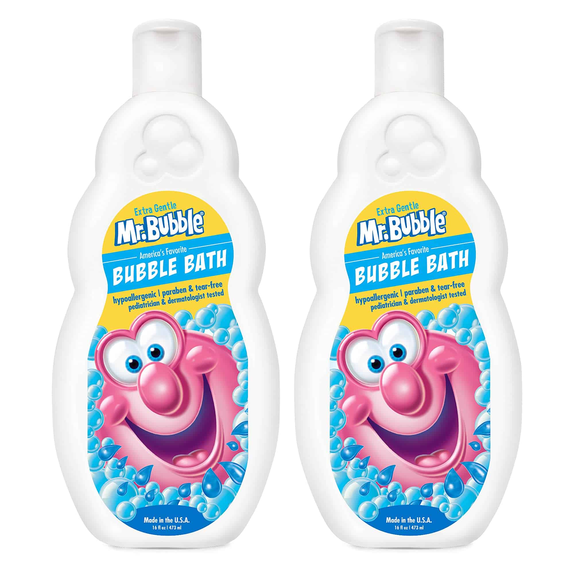 Mr. Bubble Extra Gentle Bubble Bath - Hypoallergenic, Tear Free Bubble Bath Solution Perfect for Sensitive Skin (Pack of 2 Bottles, 16 fl oz Each)