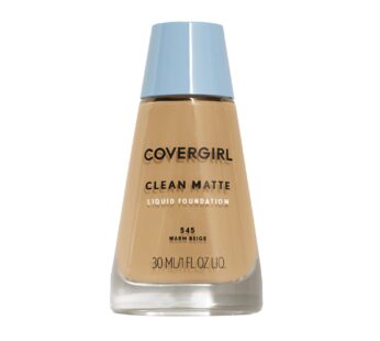 COVERGIRL Clean Matte Liquid Foundation Warm Beige 545, 1 oz (packaging may vary)
