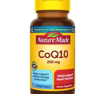 Nature Made CoQ10 200mg, Dietary Supplement for Heart Health Support, 40 Softgels, 40 Day Supply