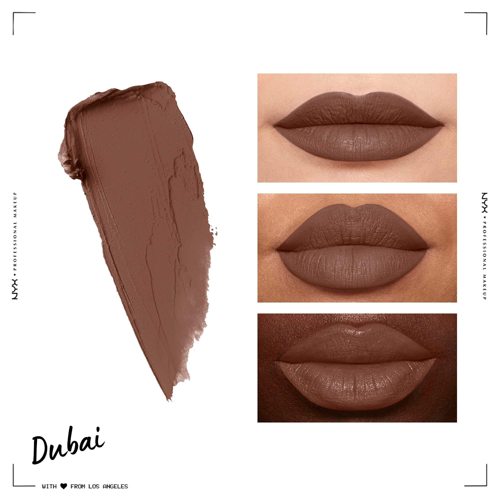 NYX PROFESSIONAL MAKEUP Soft Matte Lip Cream, Lightweight Liquid Lipstick - Dubai (Medium Cool Brown) - Image 3