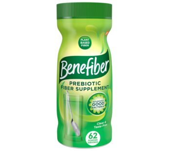 Benefiber Daily Prebiotic Fiber Supplement Powder for Digestive Health, Daily Fiber Powder, Unflavored – 62 Servings (8.7 Ounces)