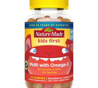 Nature Made Kids First Multivitamin with Omega-3, Kids Vitamins and Minerals for Nutritional Support, 70 Kids Multivitamin Gummies