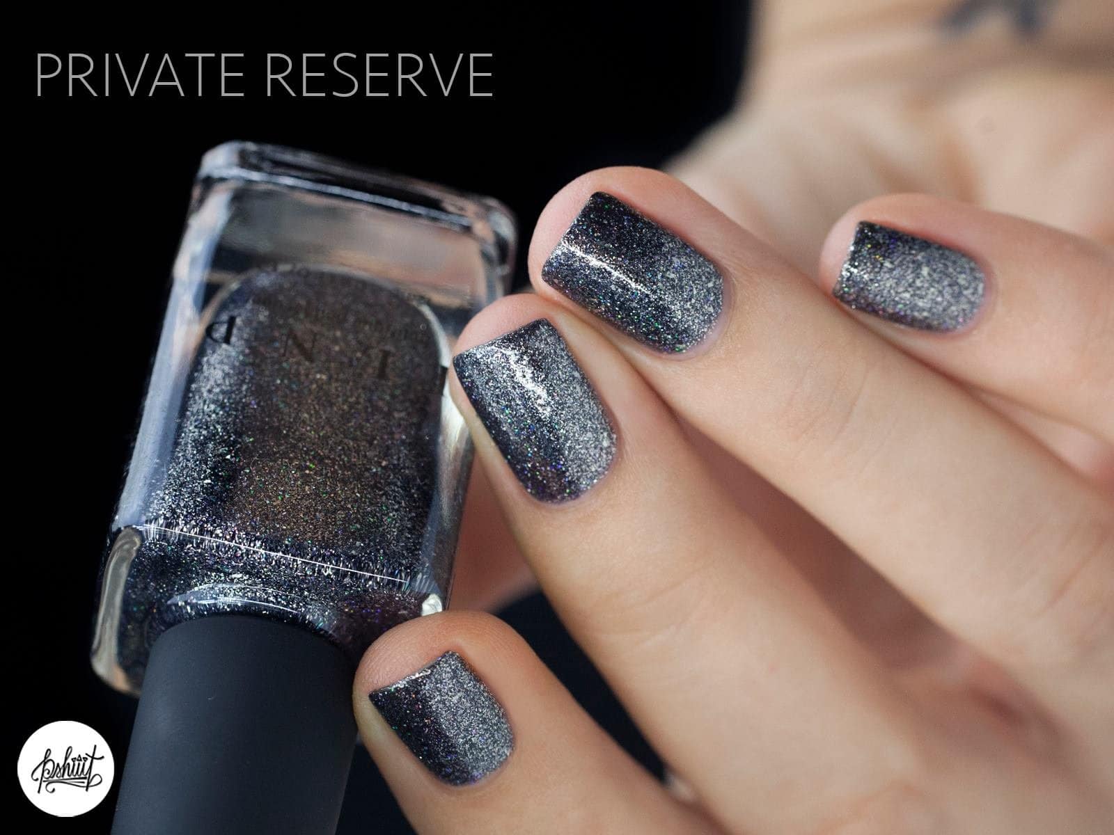 ILNP Private Reserve - Black Holographic Metallic Nail Polish - Image 6