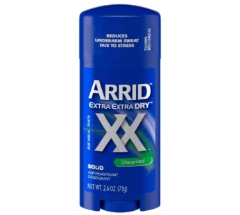 Arrid XX Antiperspirant/Deodorant Solid, Unscented, 2.7-Ounce Sticks (Pack of 6)