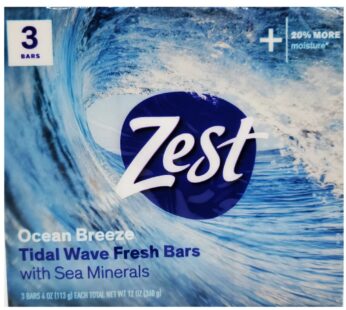 Zest Bar Soap 3 ct, ocean breeze, 12 Ounce