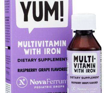 NovaFerrum Yum | Multivitamin with Iron for Infants, Toddlers & Kids | Immune Support | Ages 4 & Under | Gluten Free Certified | Sugar Free | Raspberry Grape | 50 Servings