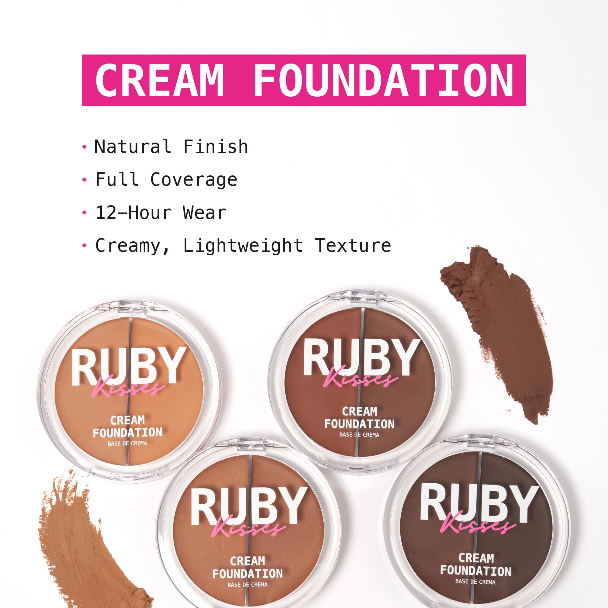 Ruby Kisses 3D Face Creator Cream Foundation & Concealer, 12 Hours Long Lasting, Medium to Full Coverage, Non-Greasy, Ideal for Makeup & Contour Palette (Level 16) - Image 3